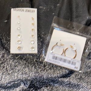 Gold and silver earrings bundle